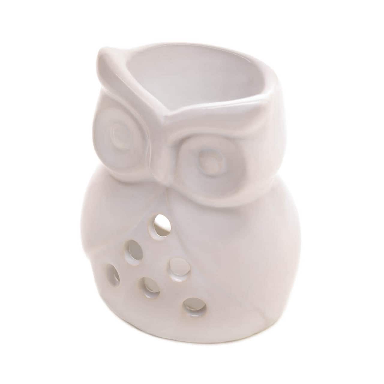 4" Ceramic Charming Owl Candle Oil Warmer